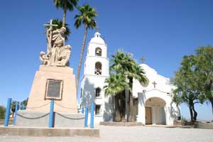Father Garcés statue and Church